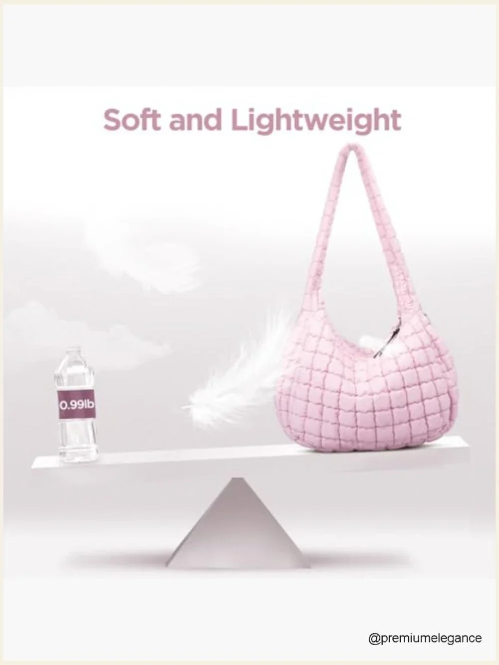 Large Quilted Puffer Tote Bag with Pockets Crossbody Hobo